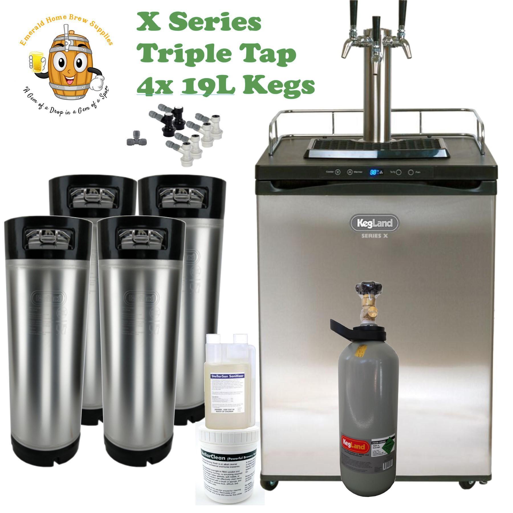 3 Tap, 4 Keg X Series Kegerator Bundle Emerald Home Brew Supplies