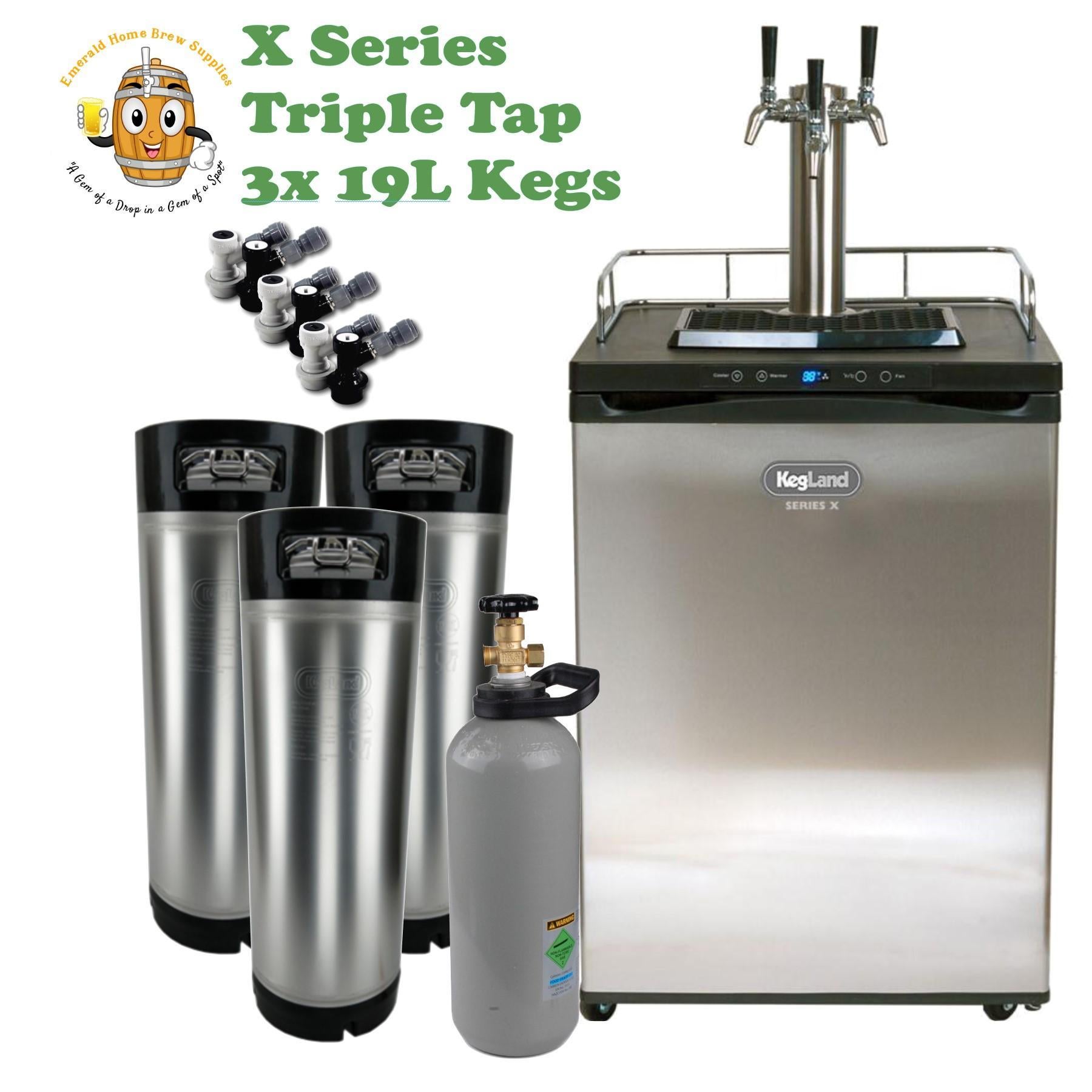 3 Tap, 3 Keg X Series Kegerator Bundle Emerald Home Brew Supplies